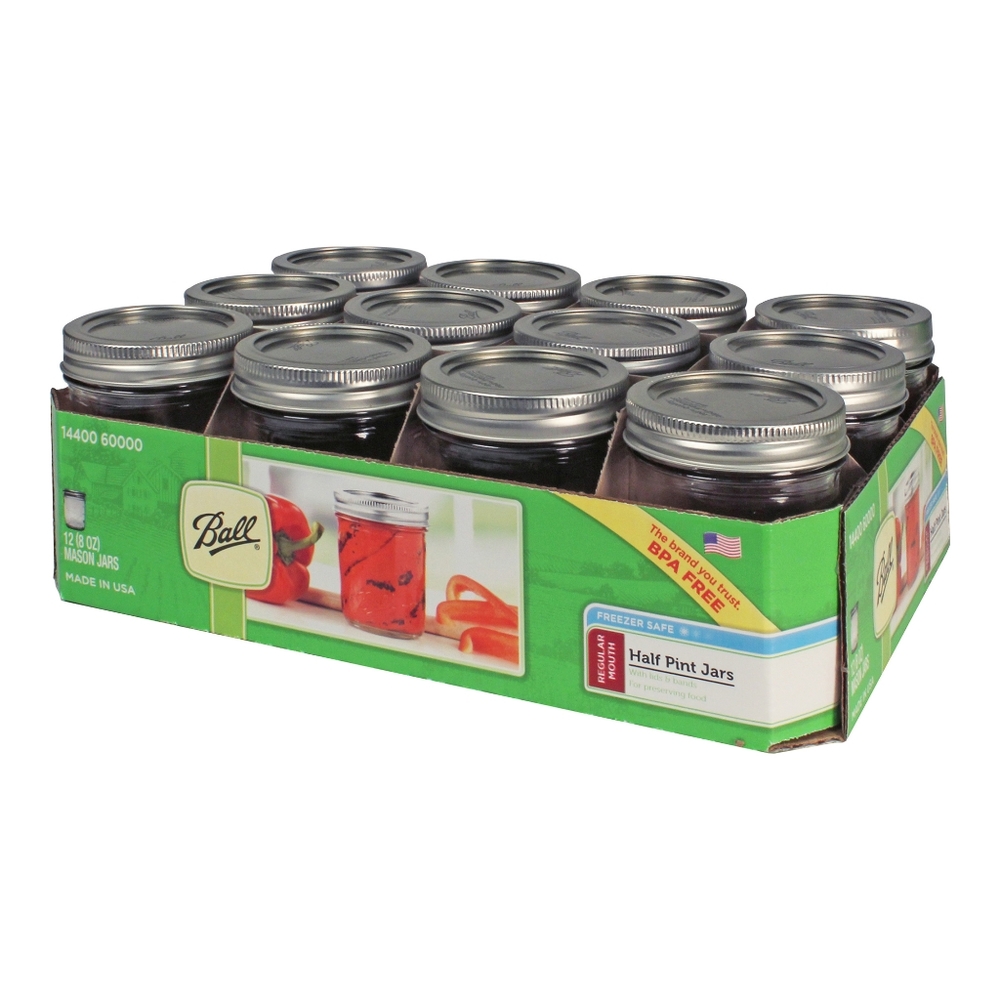 - Ball mason jars 8oz